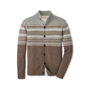 Peter Millar Crown Crafted Jute Brunhall Full Button Fairisle Cardigan Sweater S